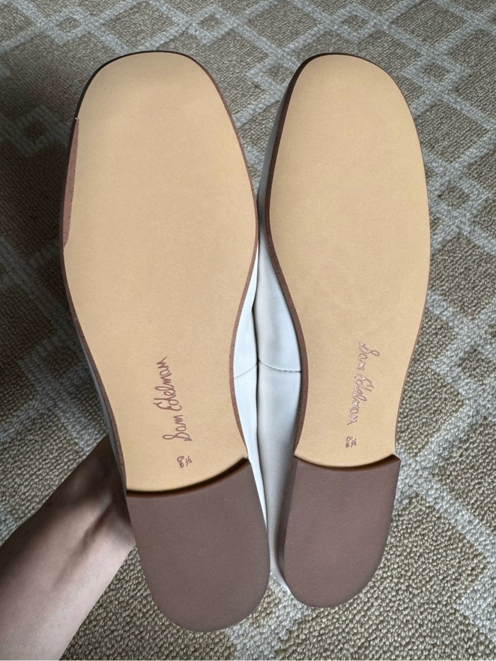 Sam Edelman Ari Leather Ballet Flats White Bow Slip-On Shoes Women’s 8.5 - Picture 2 of 5